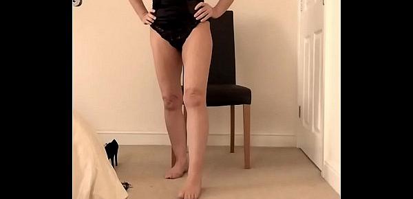  Beautiful british milf does a solo striptease and masturbation for you guys
